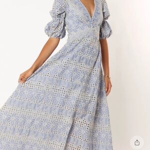 Petal & Pup Lavender Lace Midi Dress